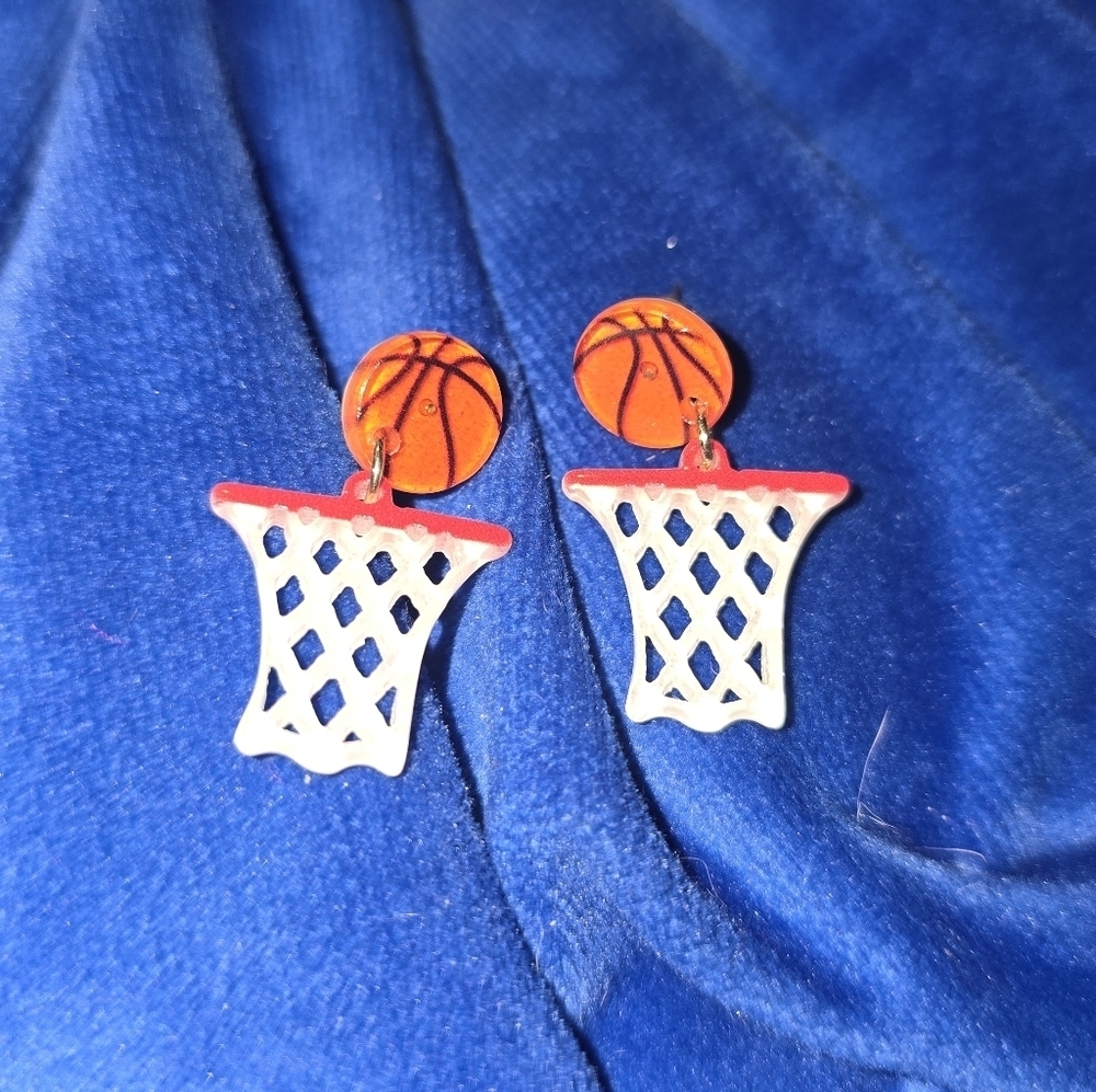 Acrylic Basketball Hoop Dangle Earrings